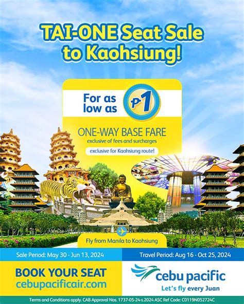 Cheap Flights from Cebu City to Kaohsiung .